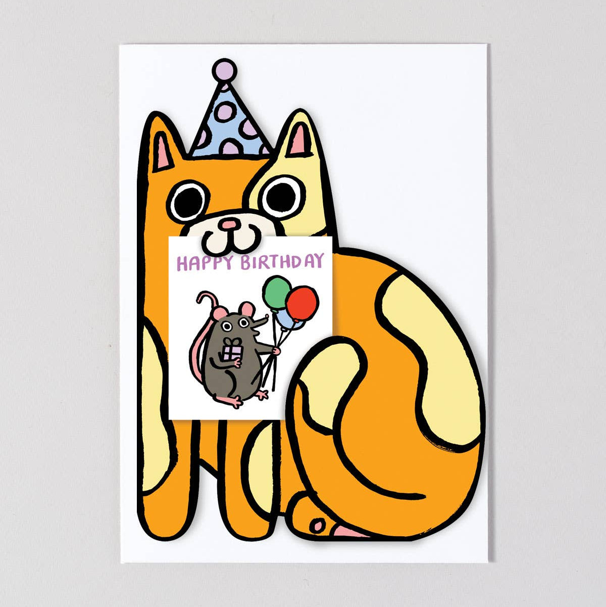 Birthday Card | Cat with Mini Card