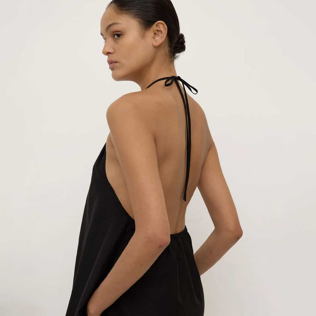 Addison Halter Maxi Dress | Black