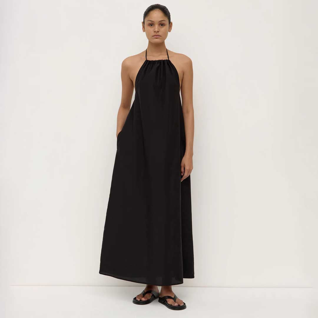 Addison Halter Maxi Dress | Black