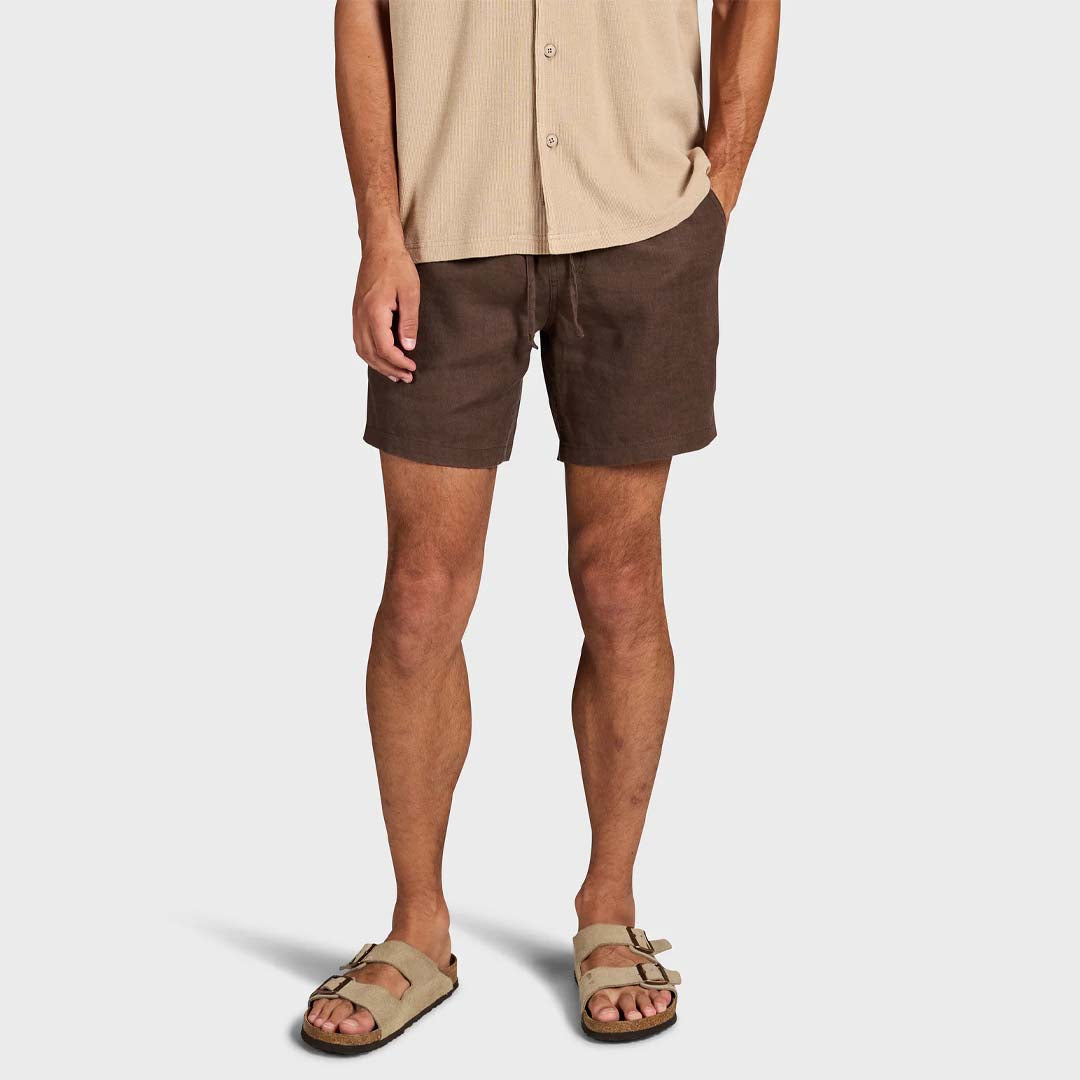 Riviera Linen Short | Mahogany