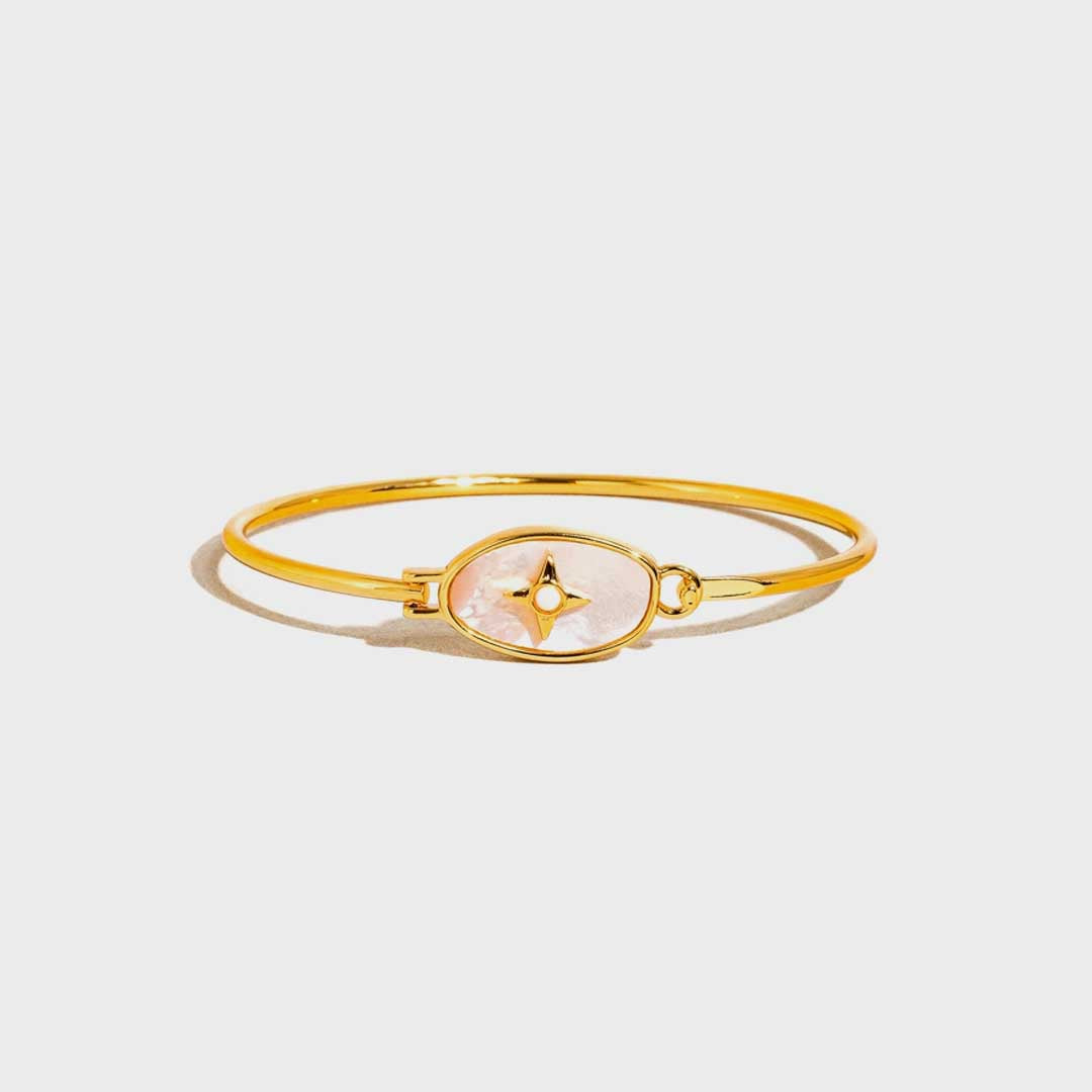 Aileen 18K Gold Vintage Star Shell Bangle
