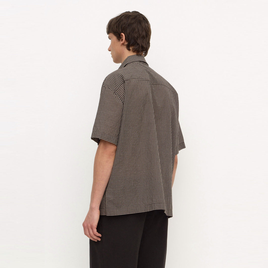 Assembly Label Alta Check Short Sleeve Shirt in Brown Black