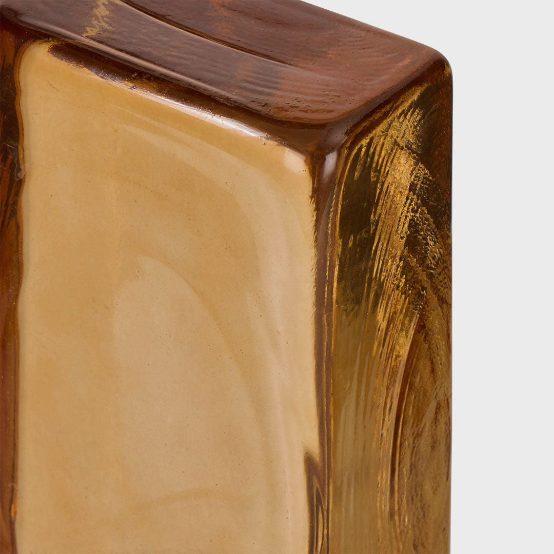 Bernard Glass Brick Sculpture | Amber