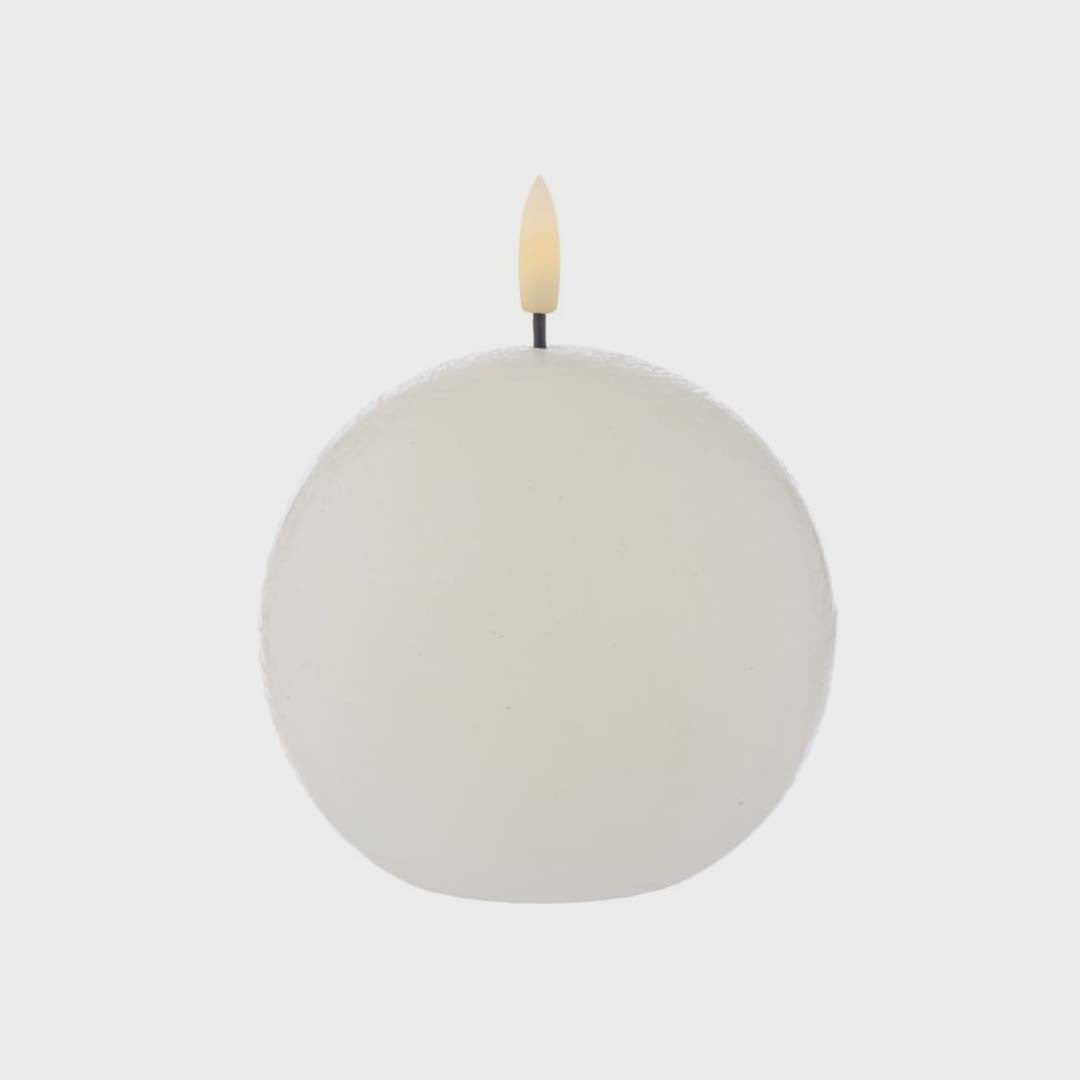 LED SPHERICAL CANDLE | RUSTIC WHITE