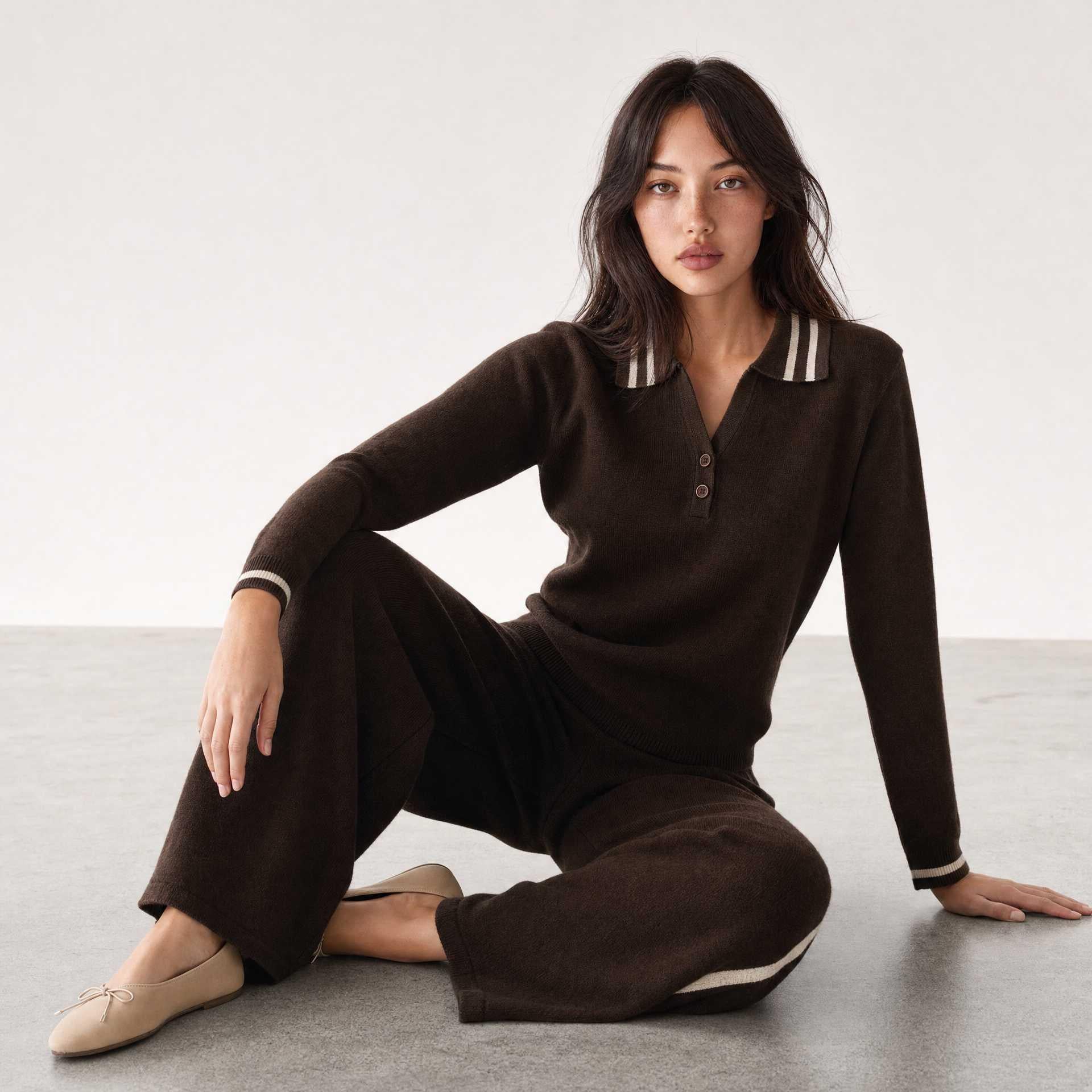 Amelia Knitted Pants | Chocolate