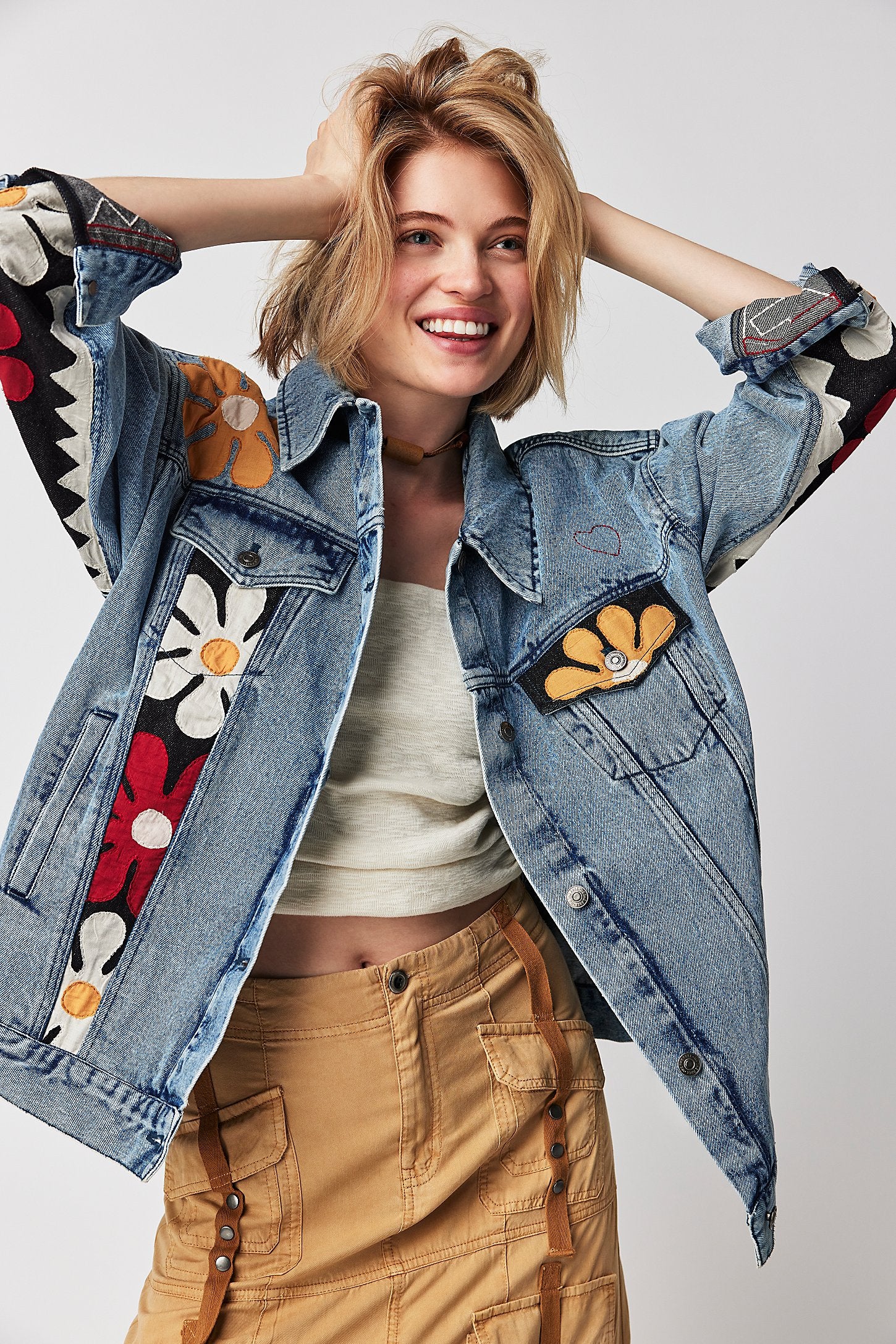 ANNIE'S FLOWER BOMBER JACKET | MEDIUM BLUE