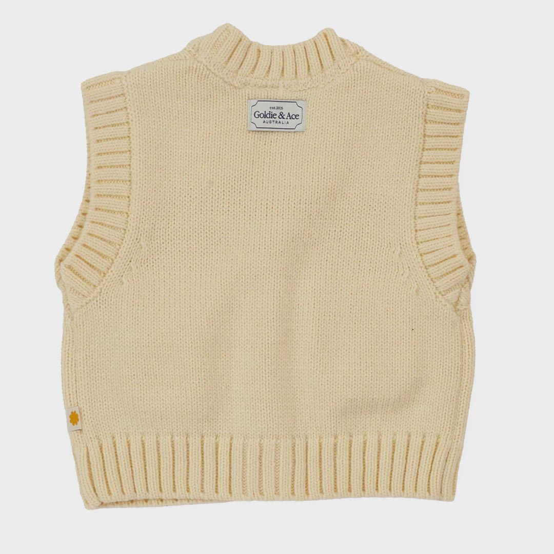 Apple Pocket Knit Vest | Cream