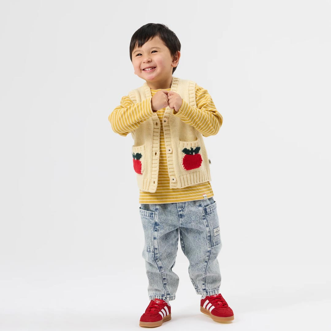 Apple Pocket Knit Vest | Cream