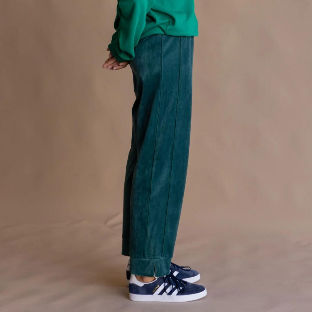VELOUR PIPING PANT | IVY