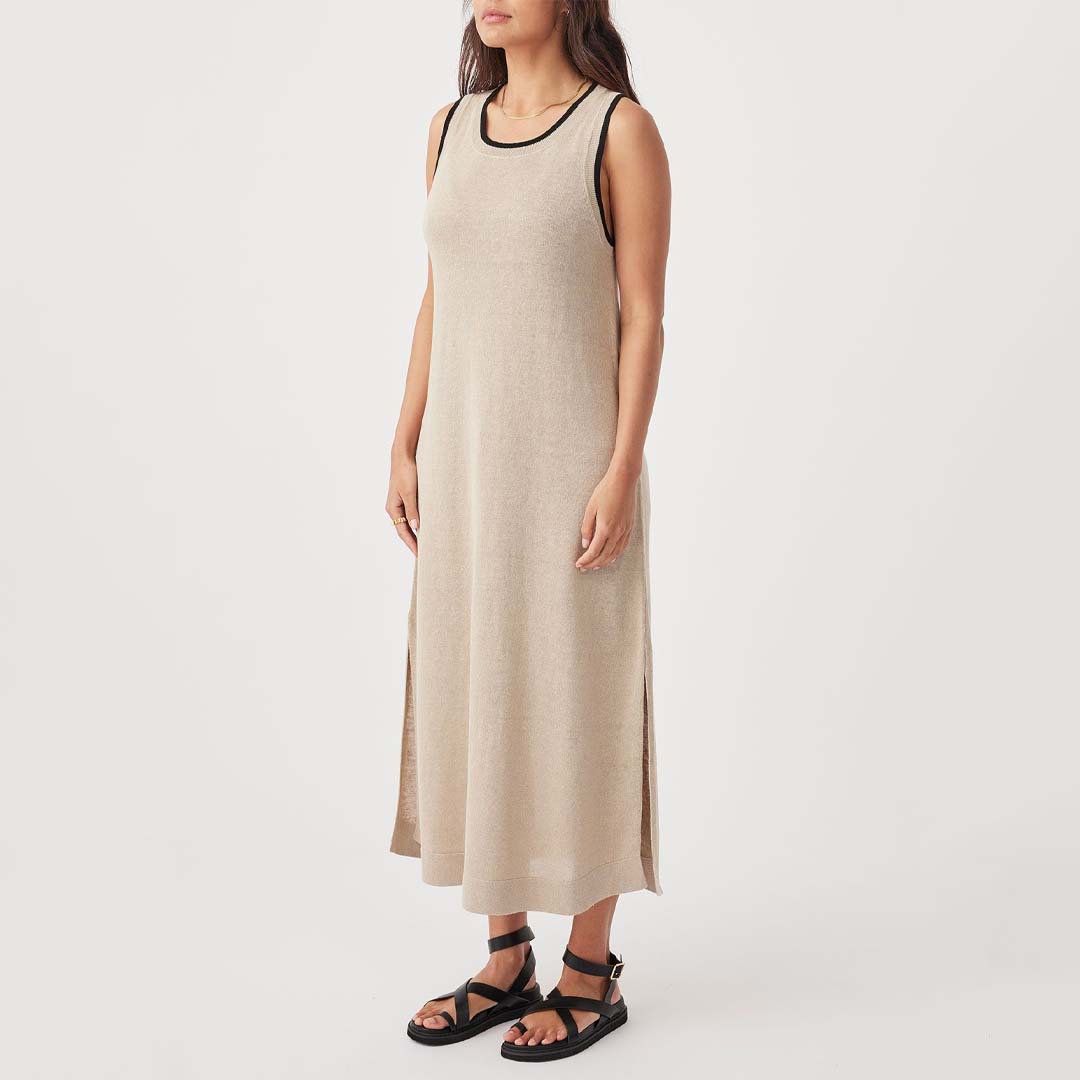 BRIE LONG DRESS | TAUPE