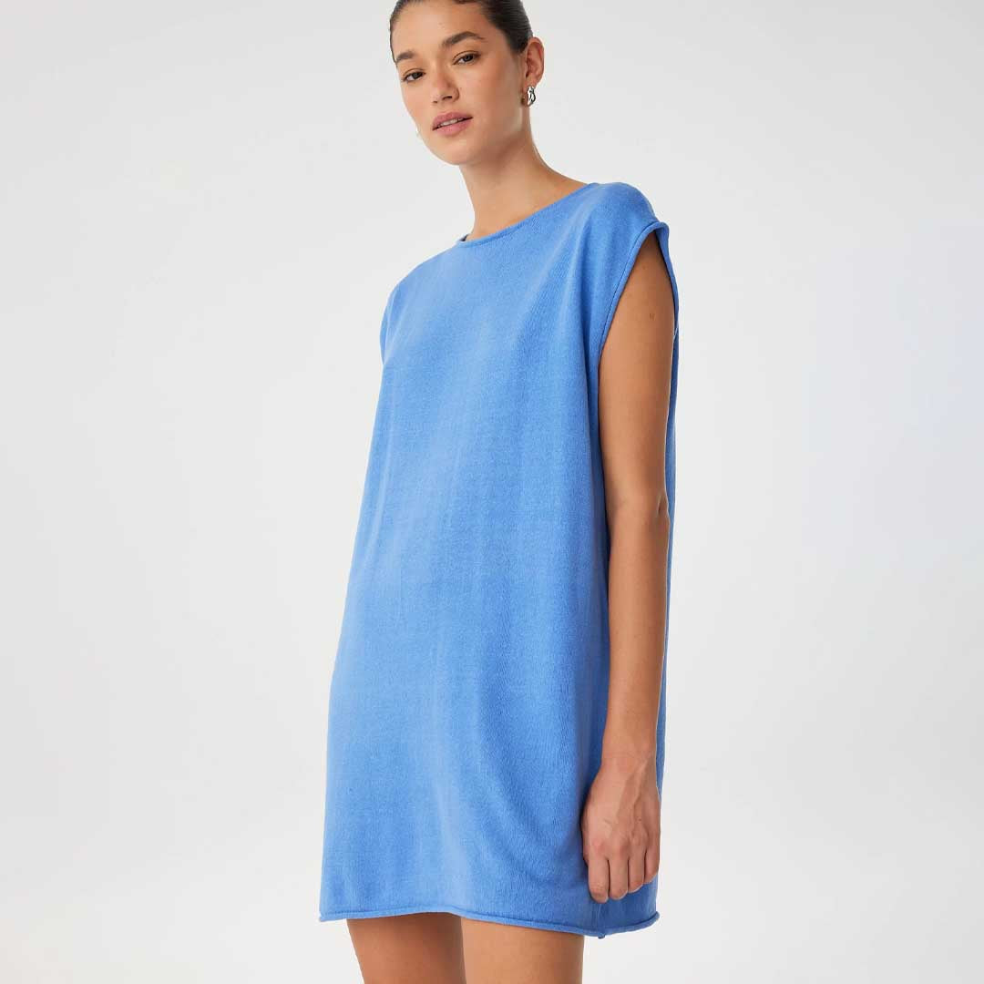 Pala Reversible Mini Dress | Pacific Blue