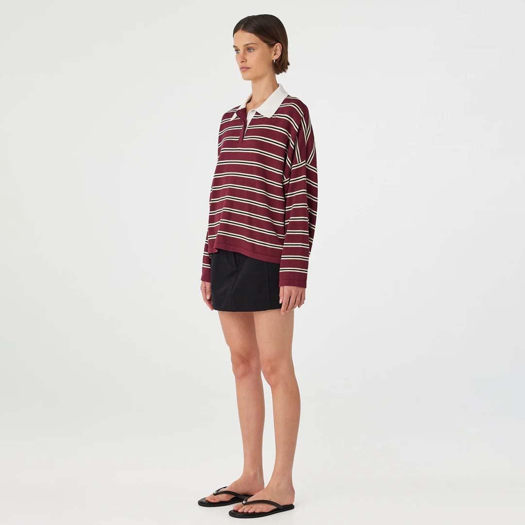 Rayne Knit Jersey | Merlot Stripe