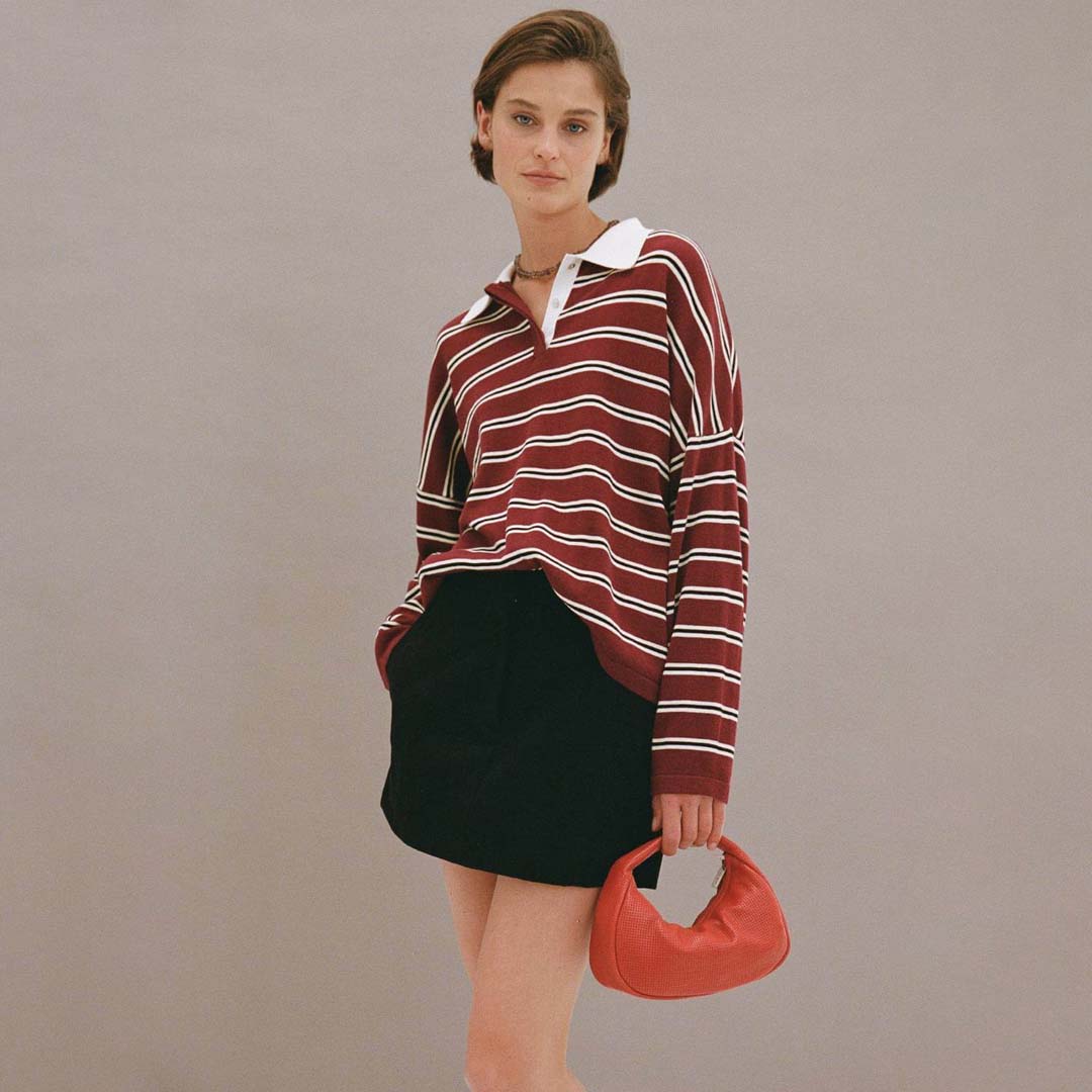 Rayne Knit Jersey | Merlot Stripe