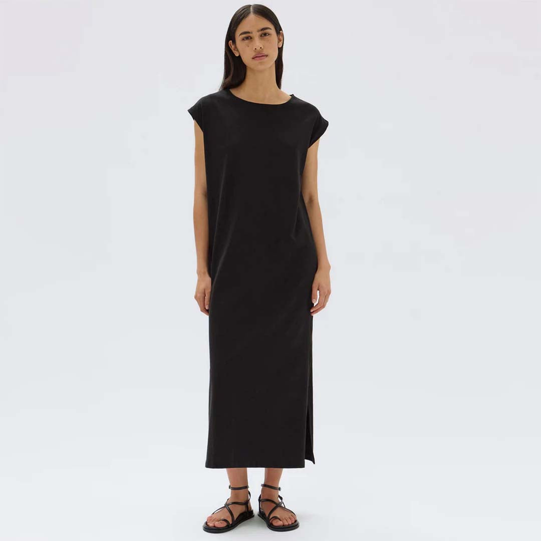 KAHRISSA JERSEY TANK DRESS | BLACK