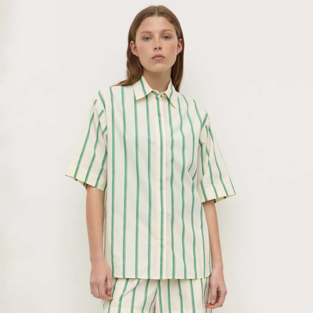 Agnes Stripe Shirt | Butter Bright Green