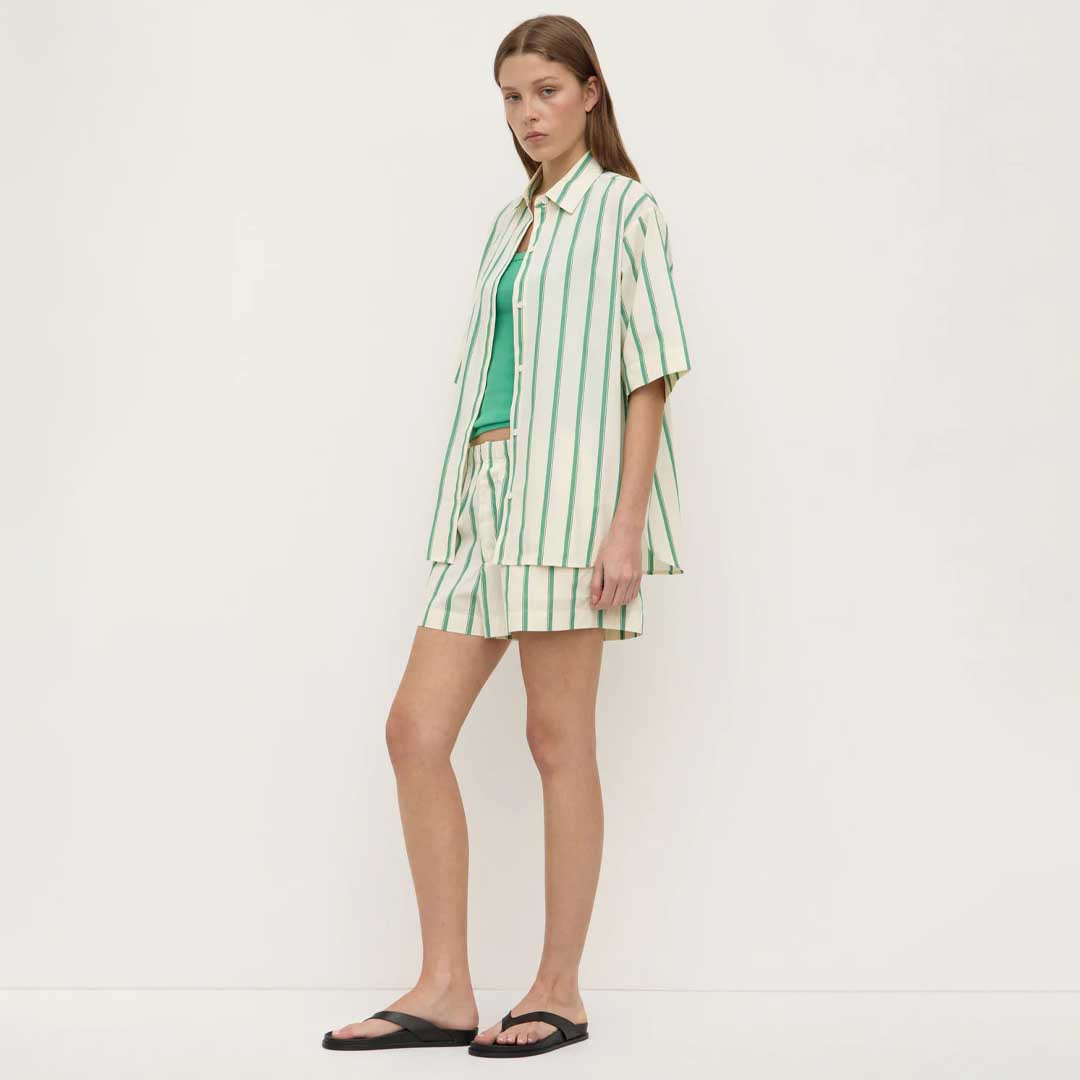 Agnes Stripe Short | Butter Bright Green