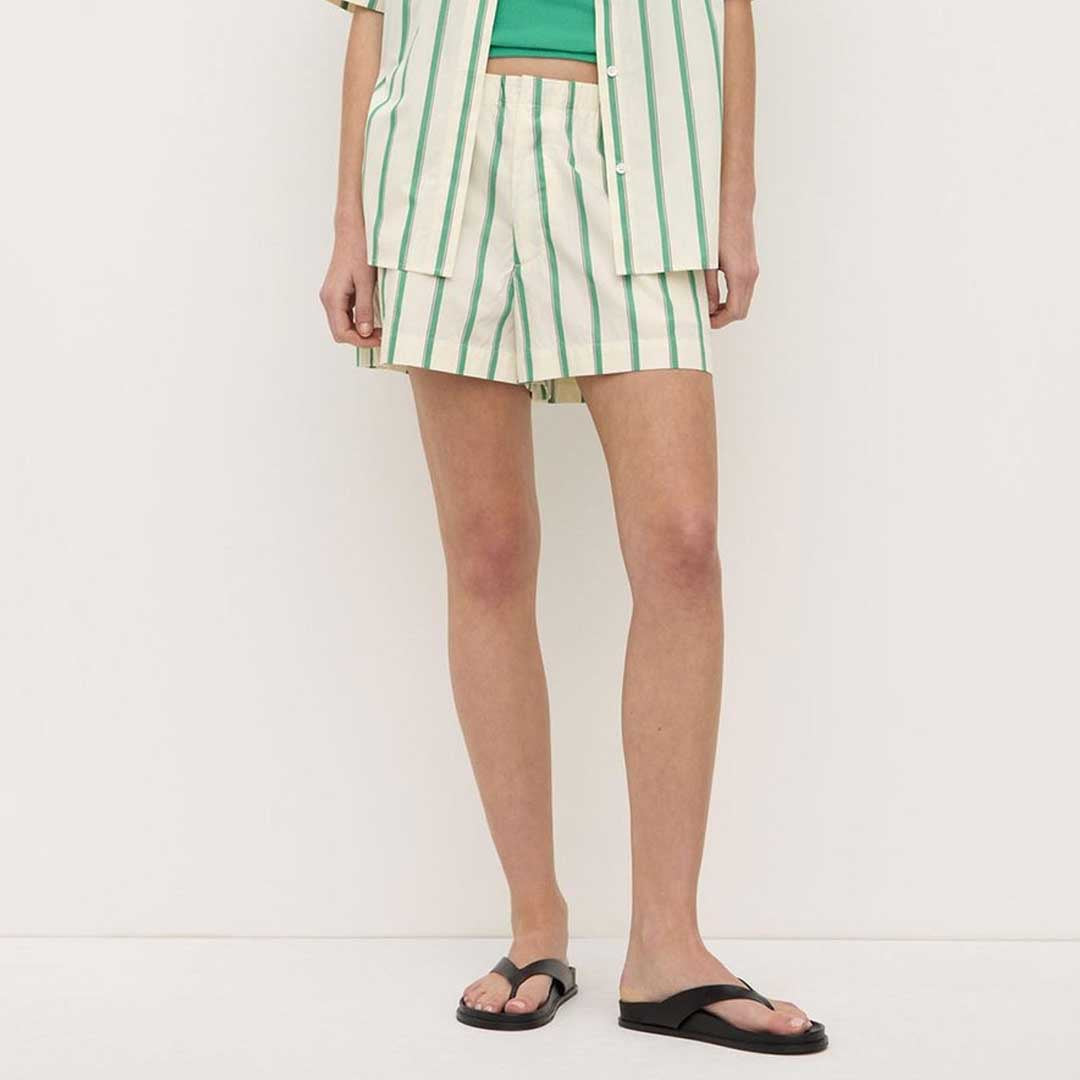 Agnes Stripe Short | Butter Bright Green