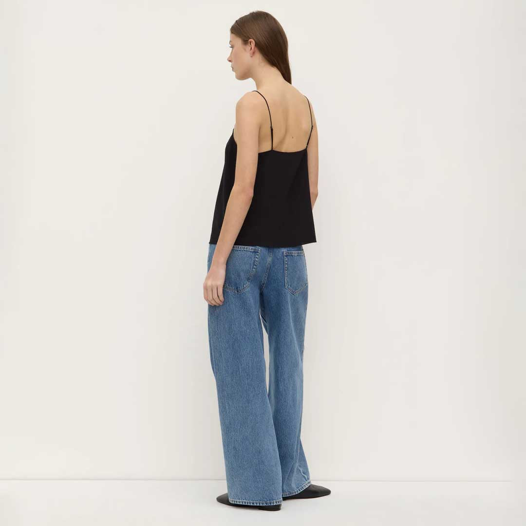 Aime Silk Tank | Black