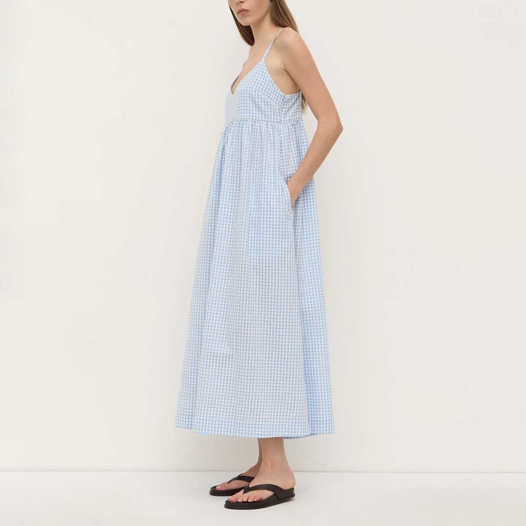 Ainslee Midi Dress | Blue Check