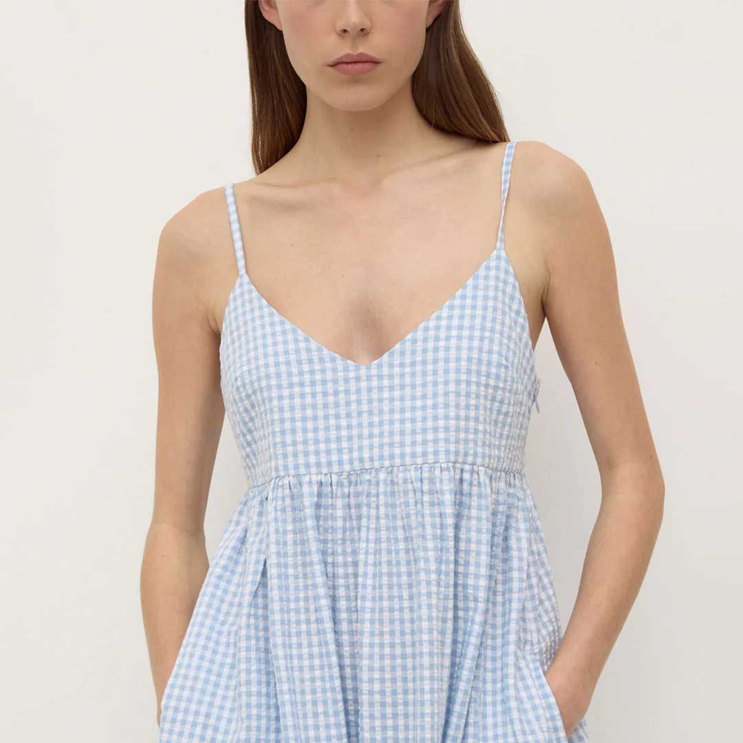 Ainslee Midi Dress | Blue Check