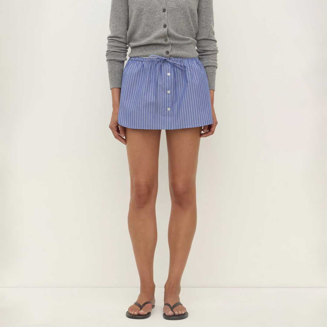 Anais Stripe Skirt | Blue & White Stripe