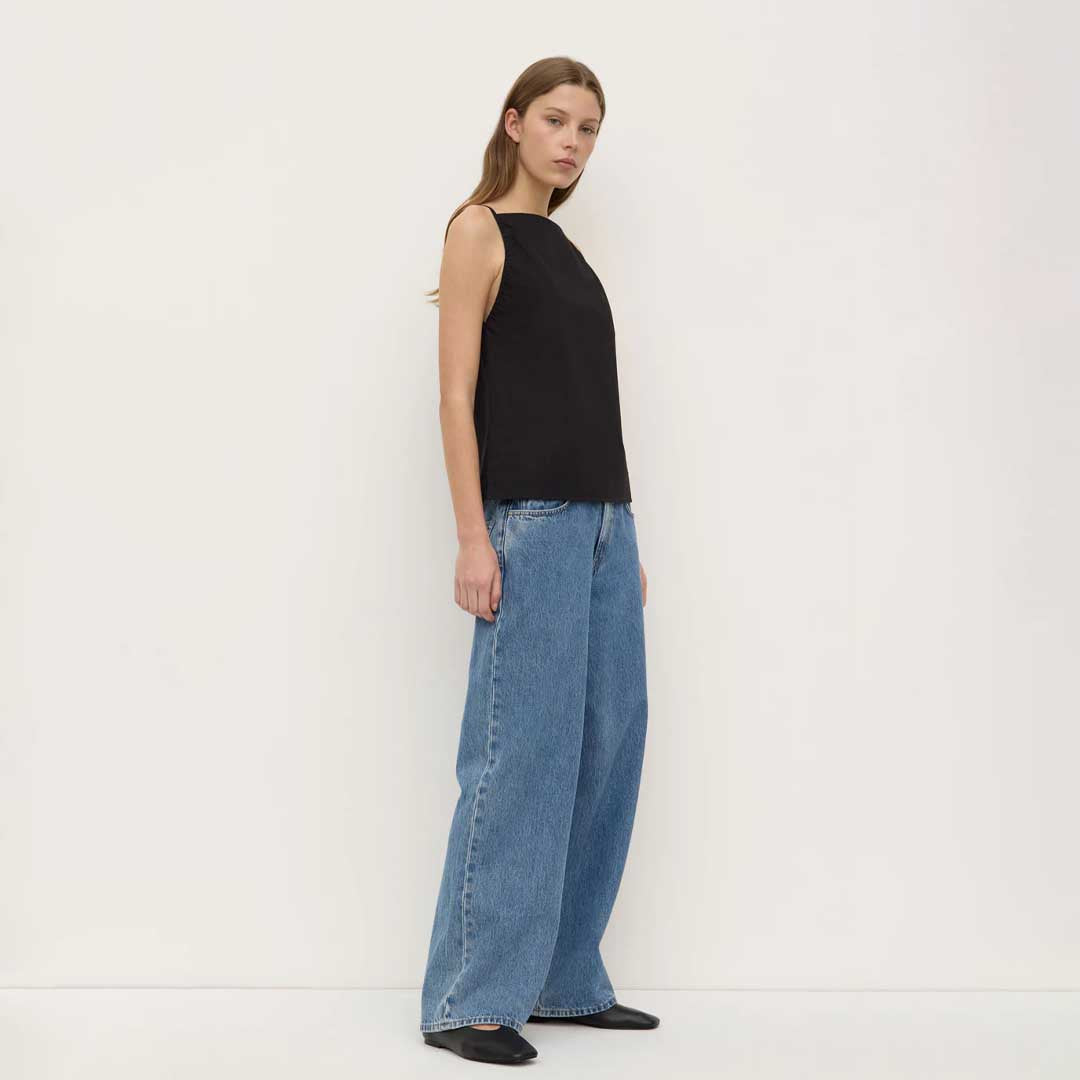 Annie Poplin Tank | Black