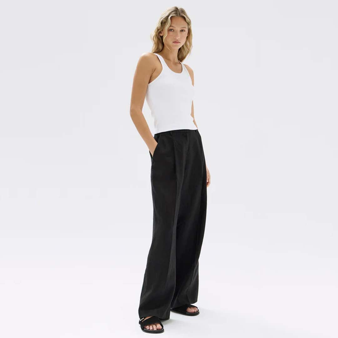 ARIA LINEN PANT | BLACK