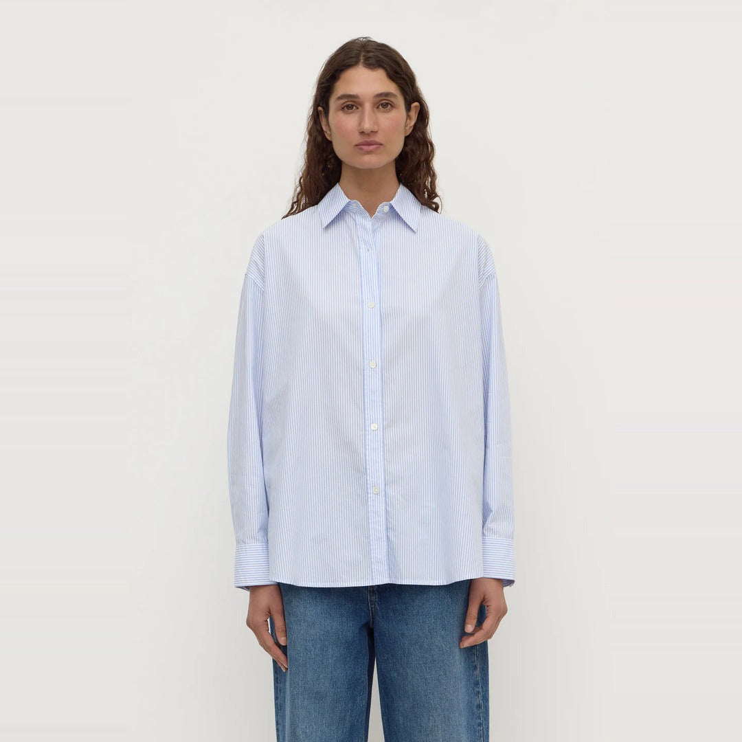 Avoca Stripe Long Sleeve Shirt | Blue White Stripe