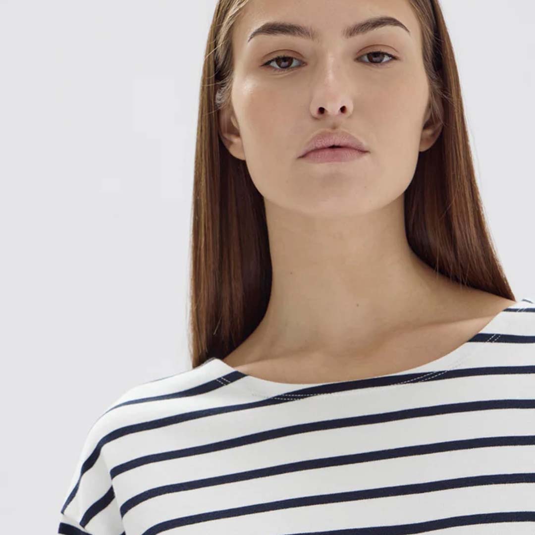 BATEAU LONG SLEEVE TEE DRESS | NAVY STRIPE