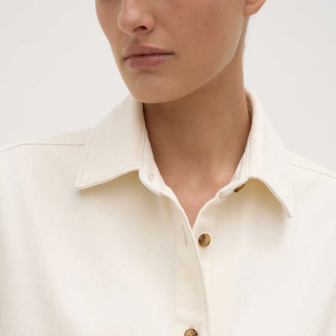 Boxy Denim Shirt | Ecru