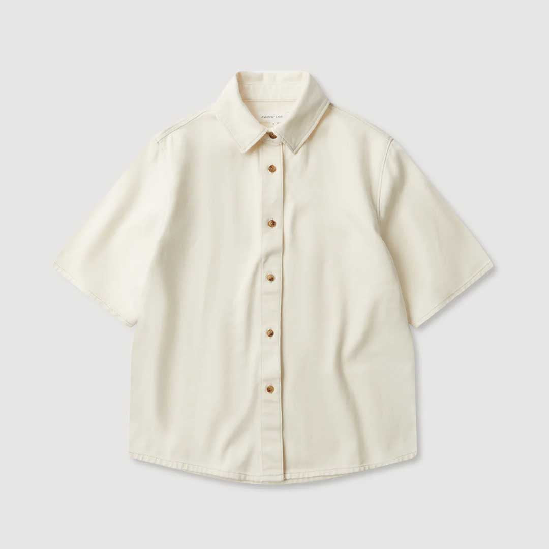 Boxy Denim Shirt | Ecru