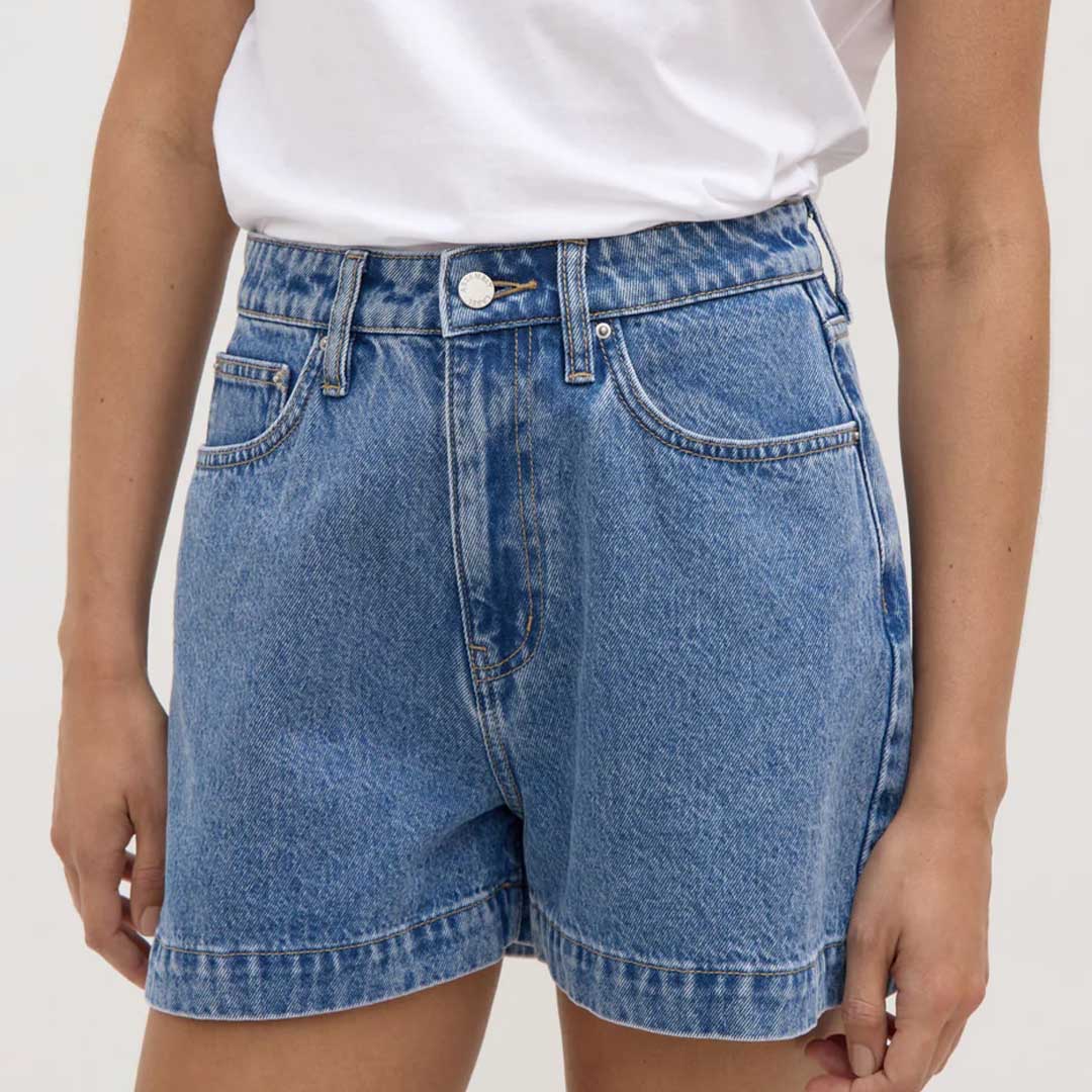 Boxy Denim Short | Dark Stone