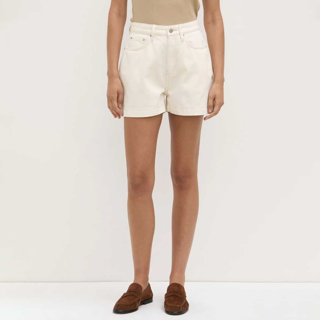 Boxy Denim Short  | Ecru