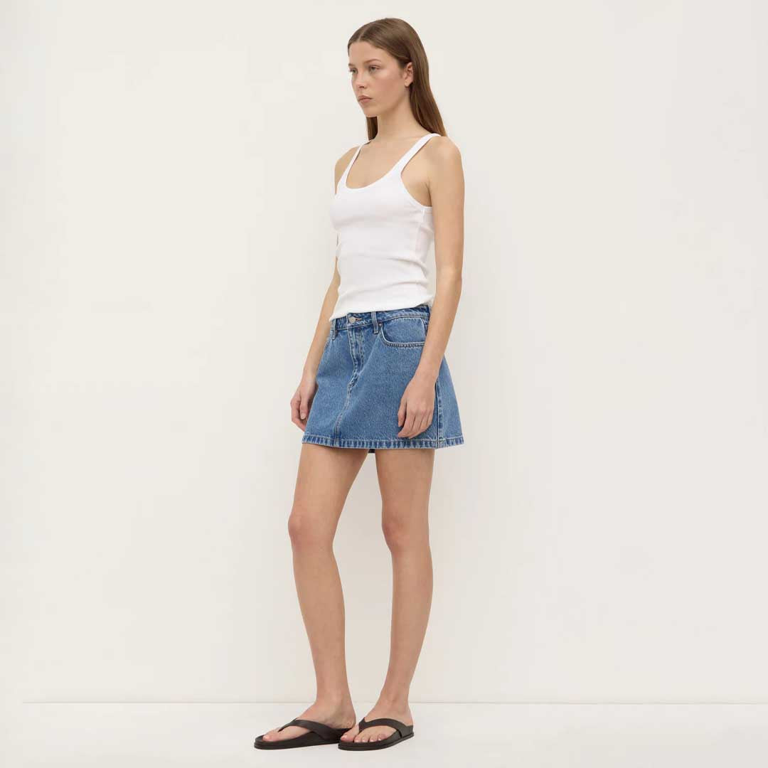 Callista Denim Mini Skirt | Dark Stone