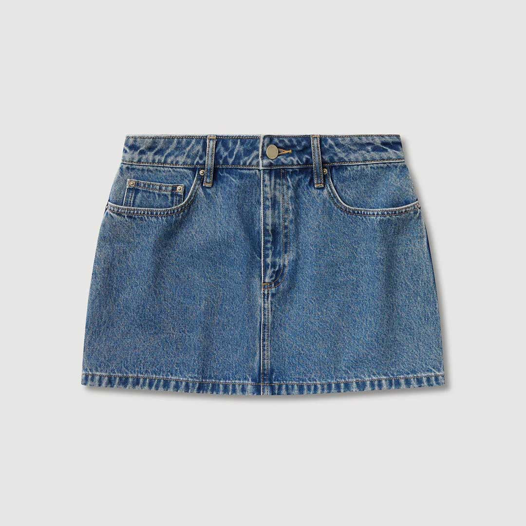 Callista Denim Mini Skirt | Dark Stone