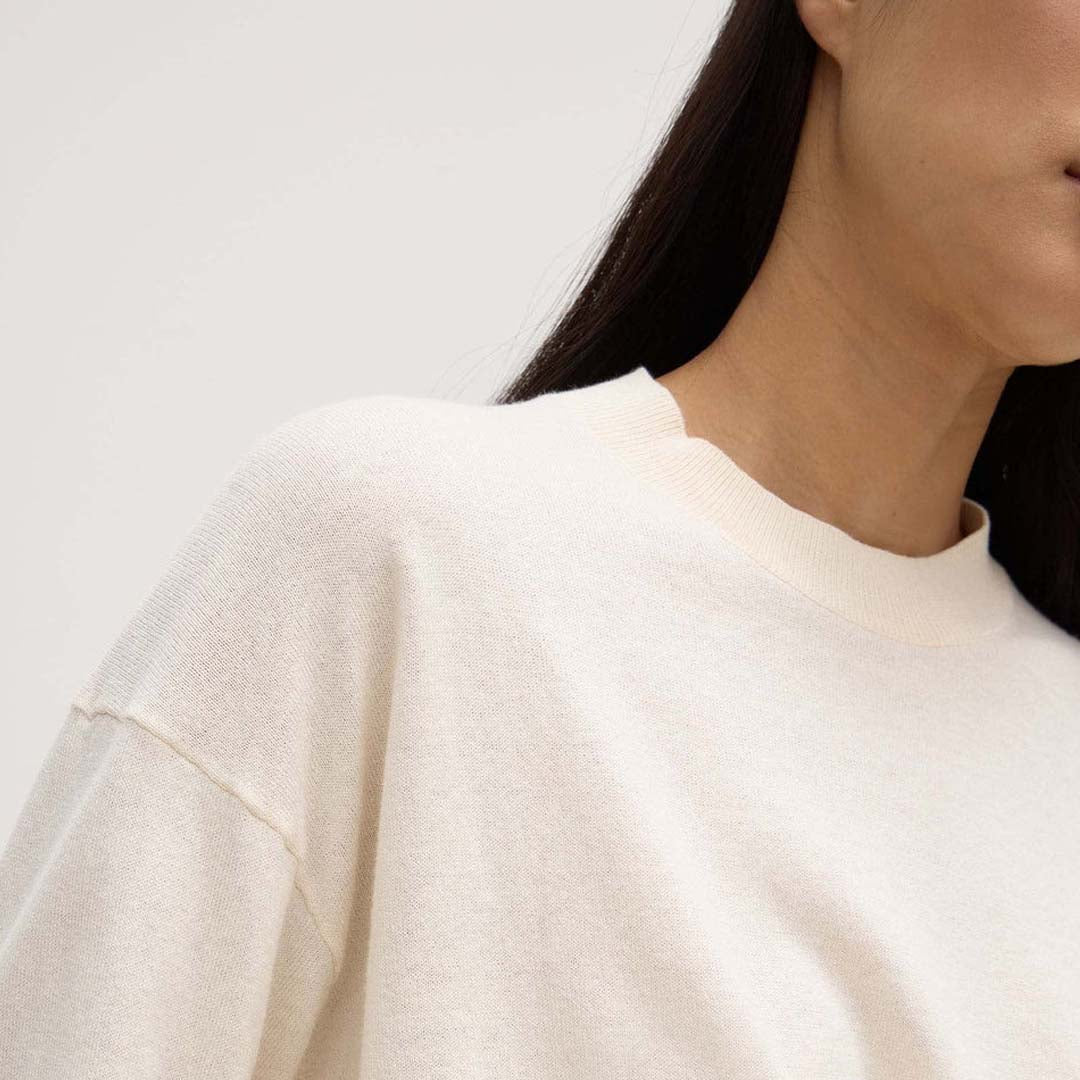 Cotton Cashmere Sweater | Cream