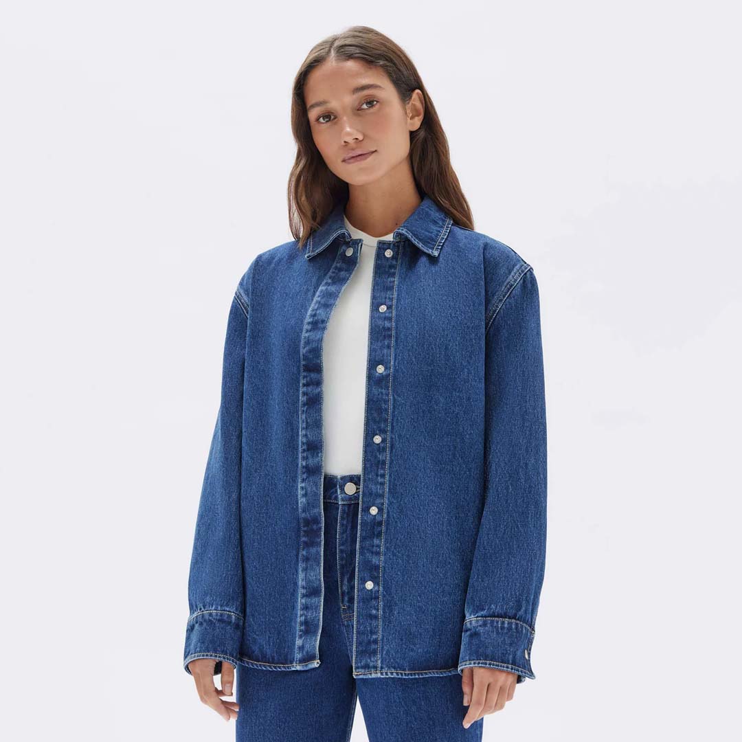 DENIM BELTED JACKET  | HERITAGE BLUE