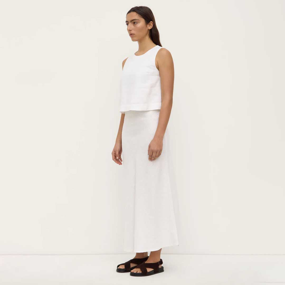 Estelle Linen Top | White