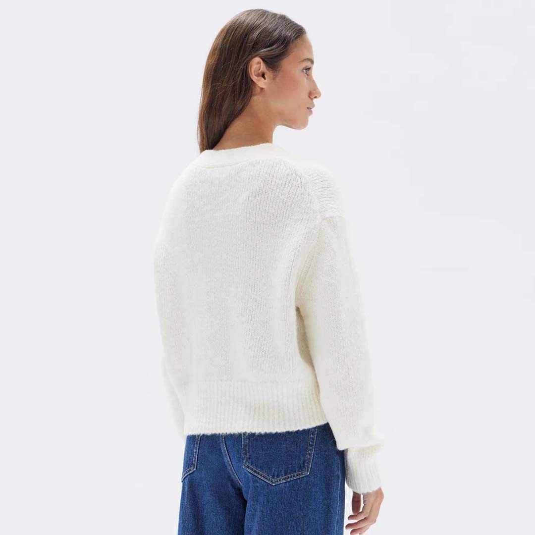 EVI WOOL KNIT CARDIGAN | CREAM