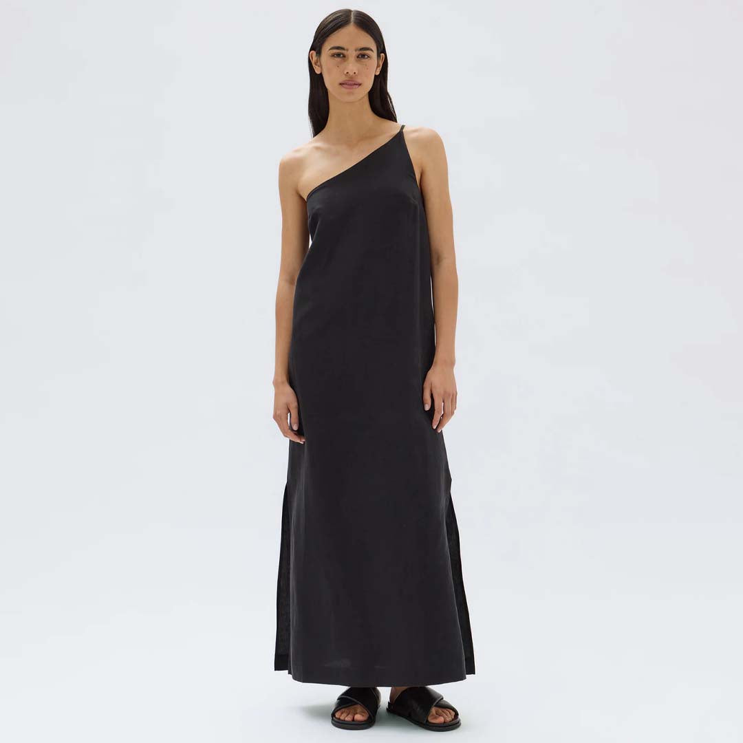 FARRIDAY SILK LINEN DRESS | BLACK