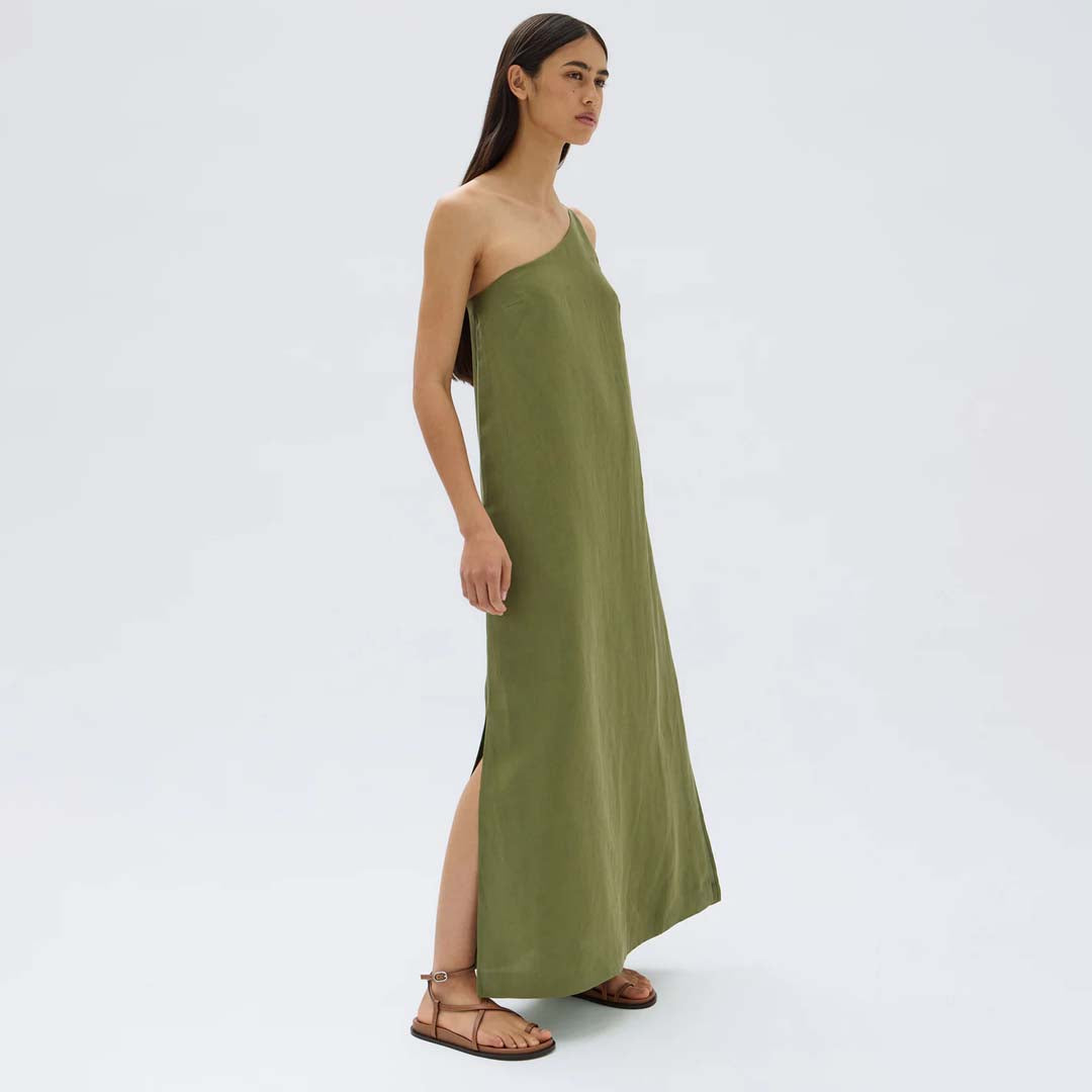 FARRIDAY SILK LINEN DRESS | PANDAN