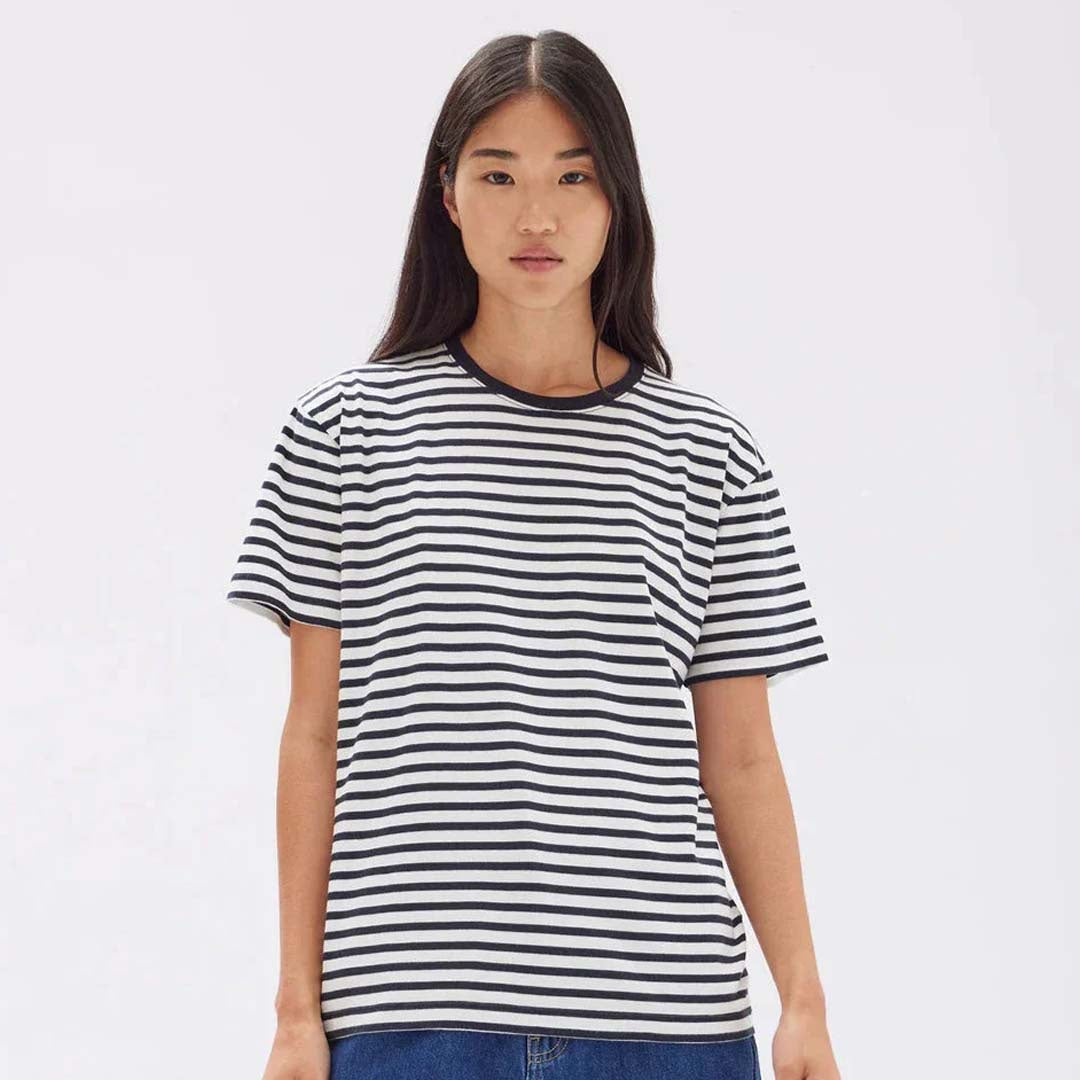 HARBOUR STRIPE TEE | TRUE NAVY WHITE