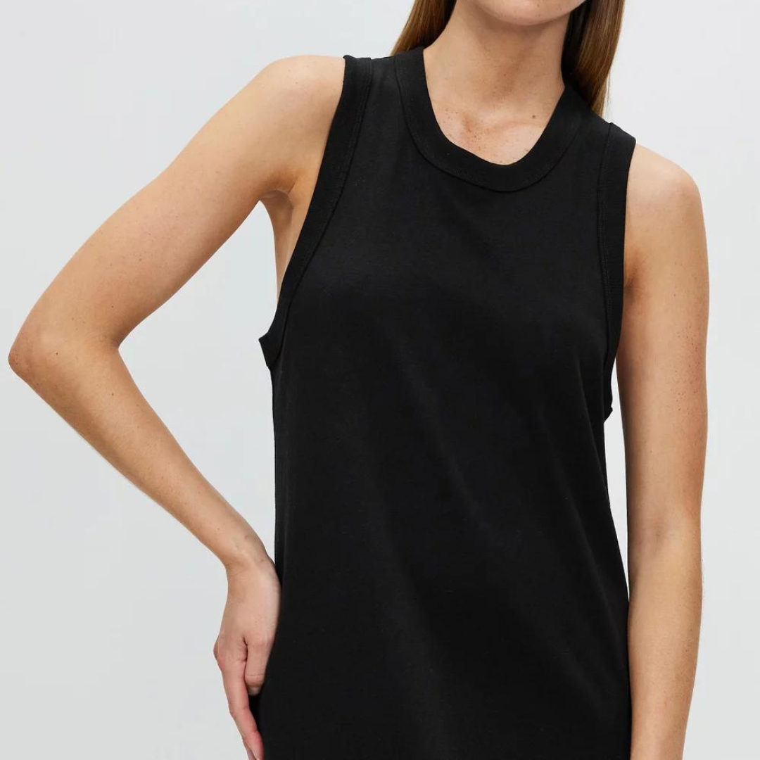 JUNI ORGANIC TANK DRESS | TRUE BLACK