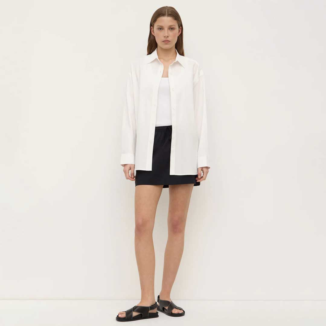 Kalla Poplin Mini Skirt | Black