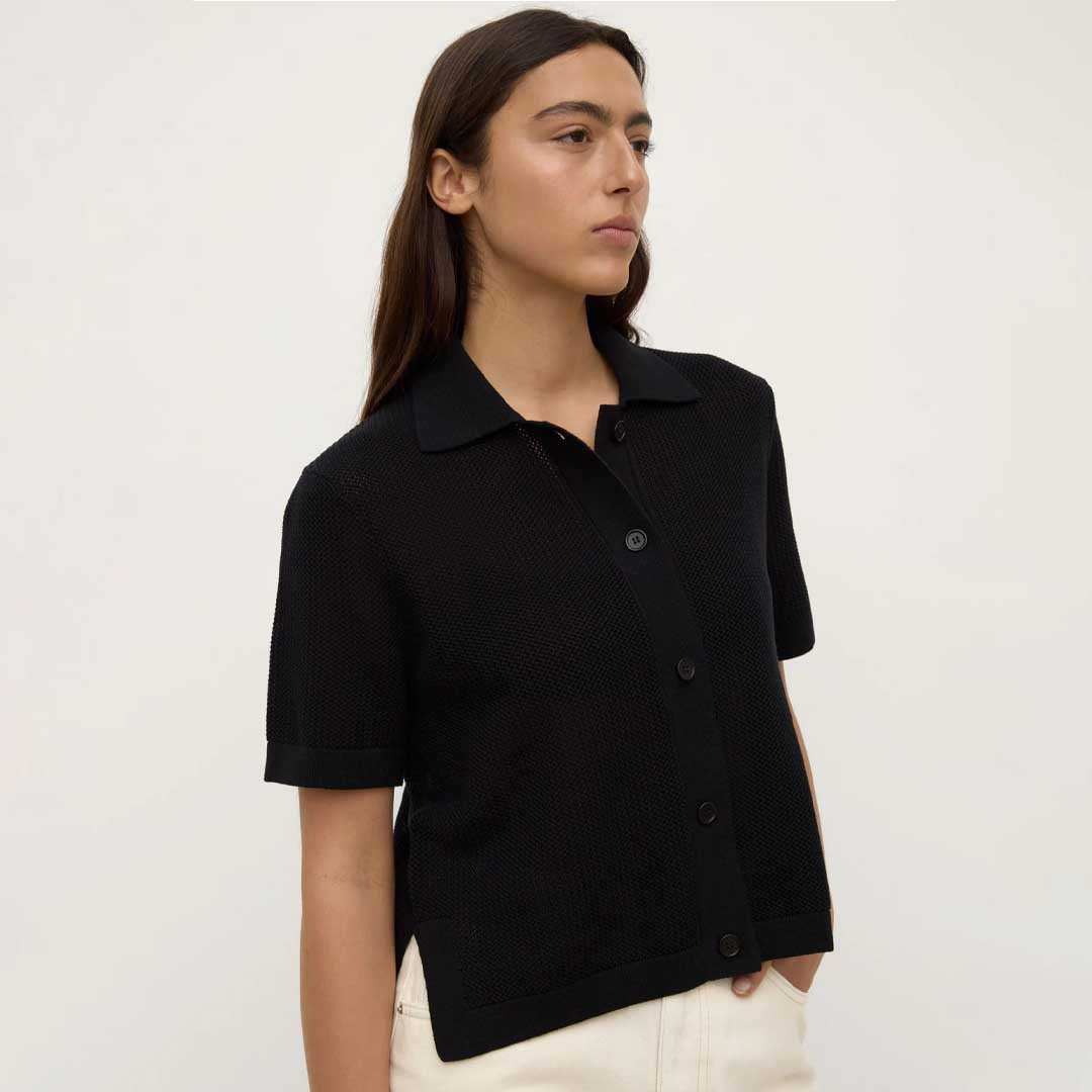 Kismet Knit Short Sleeve Shirt | Black