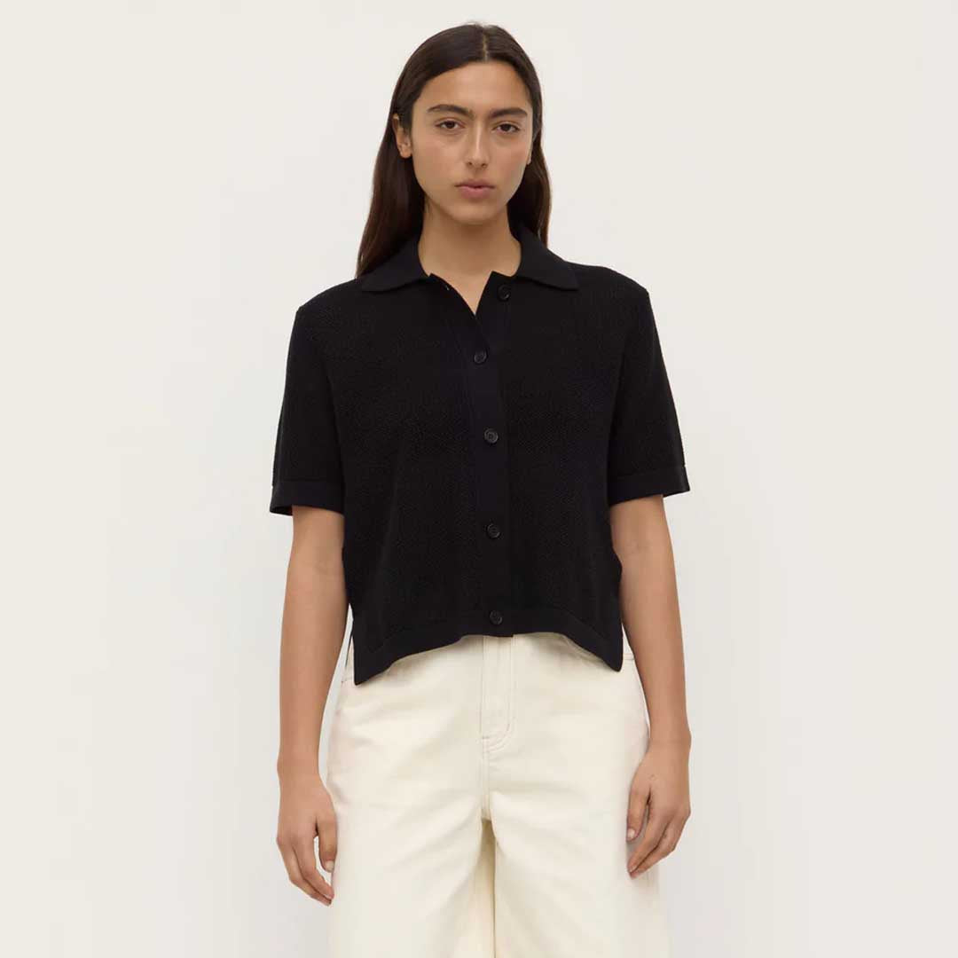 Kismet Knit Short Sleeve Shirt | Black