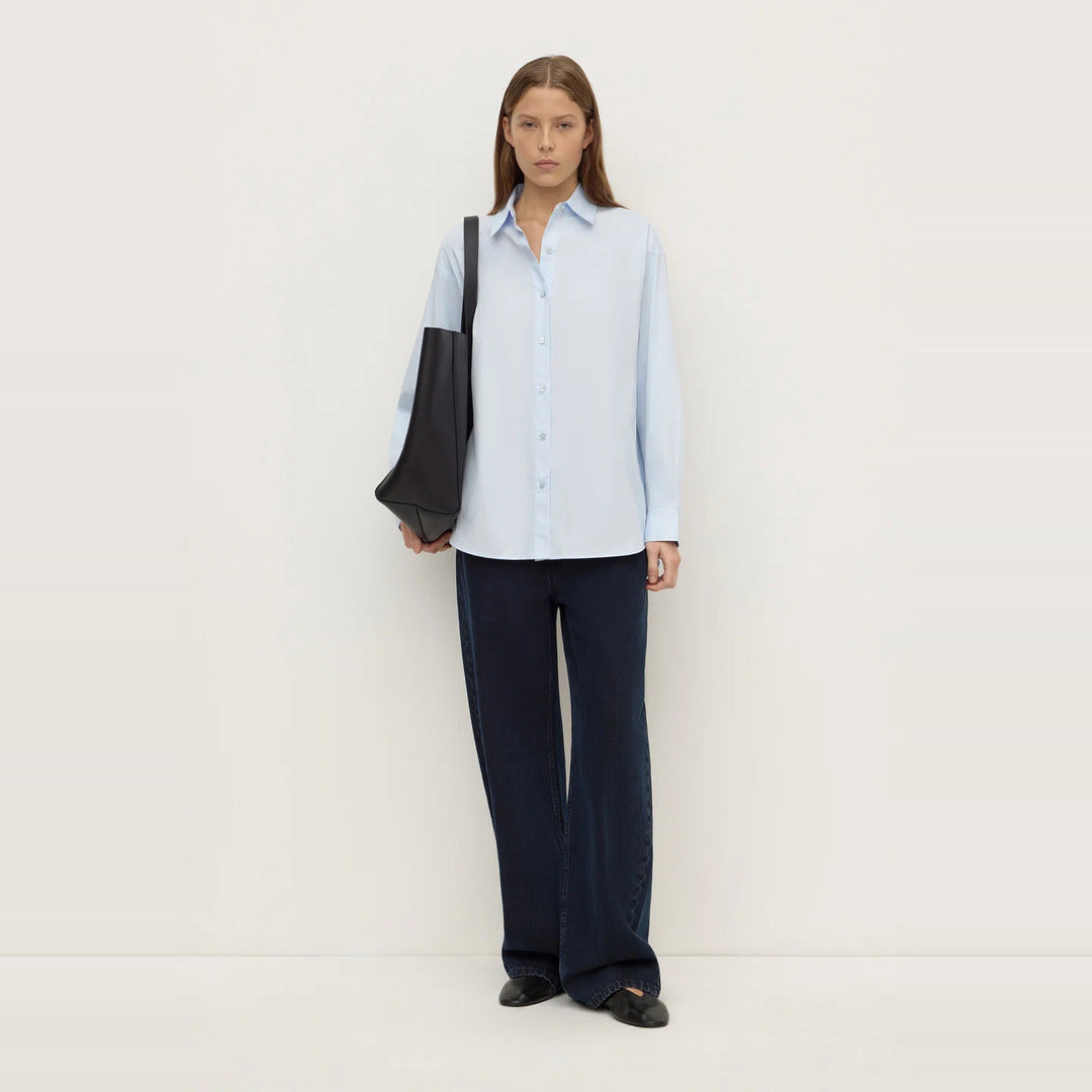 Micha Poplin Long Sleeve Shirt | Powder Blue