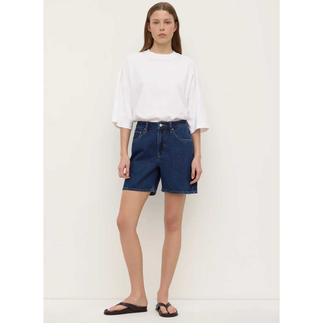 Mid Rise Vintage Denim Short | Dark Stone