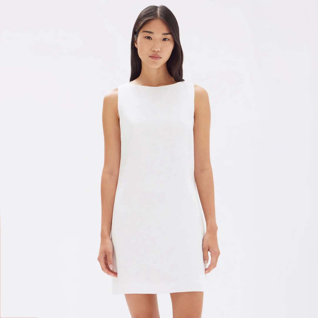 NADINE LINEN MINI DRESS | WHITE