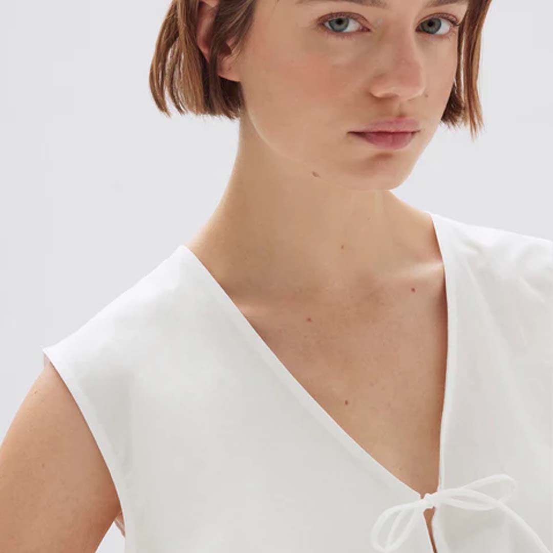 OLLIE POPLIN TIE TOP | WHITE